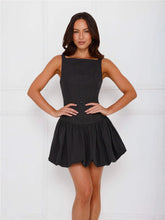 Lace Sleeveless Single-Breasted Backless Dress